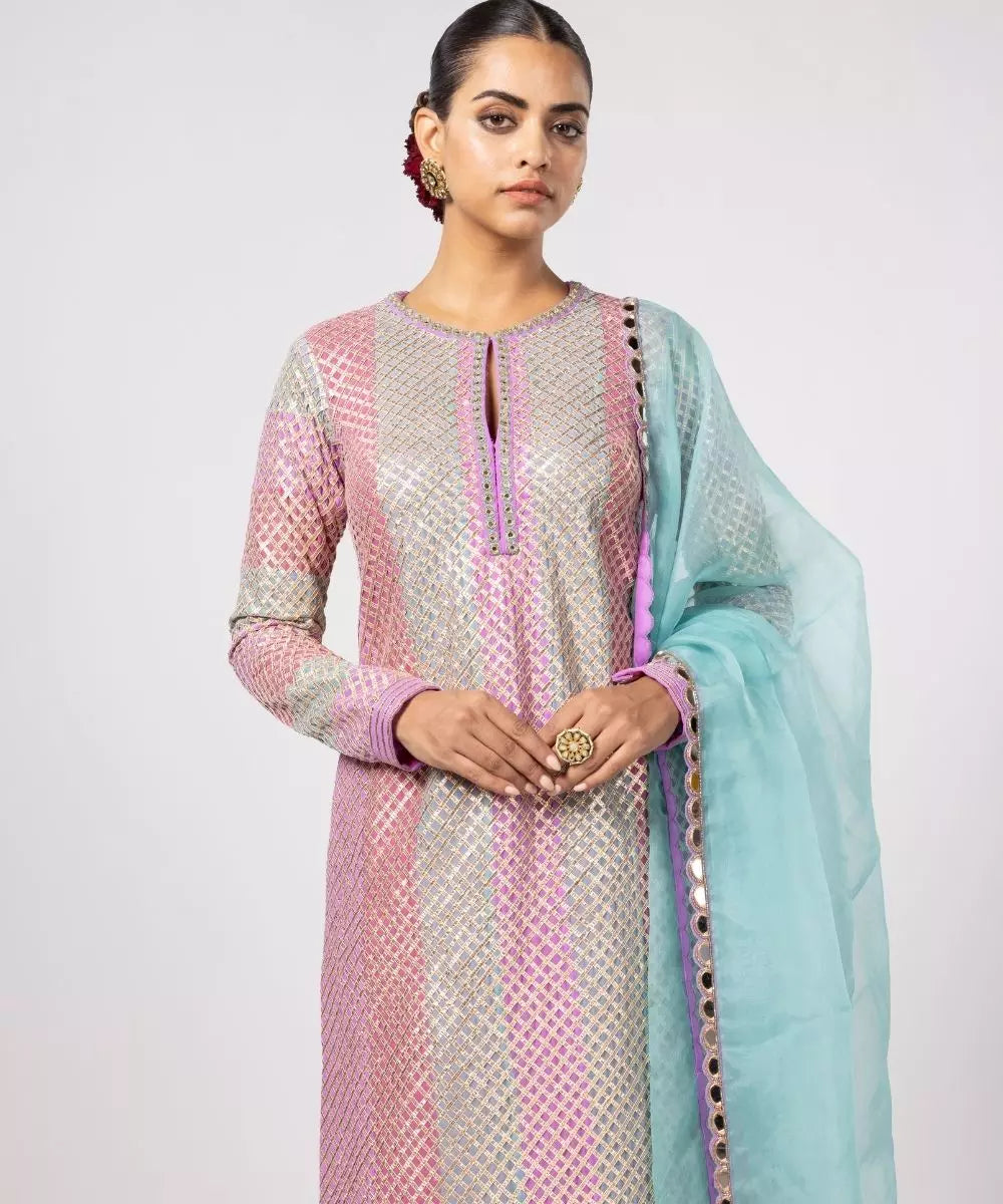 VVANI VATS - Aqua Pant Kurta and Dupatta  Set